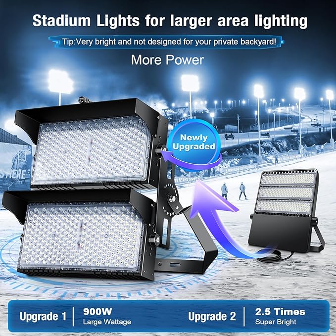 900W Led Stadium Lights, IP66 High Power Outdoor Sport Court Arena Light