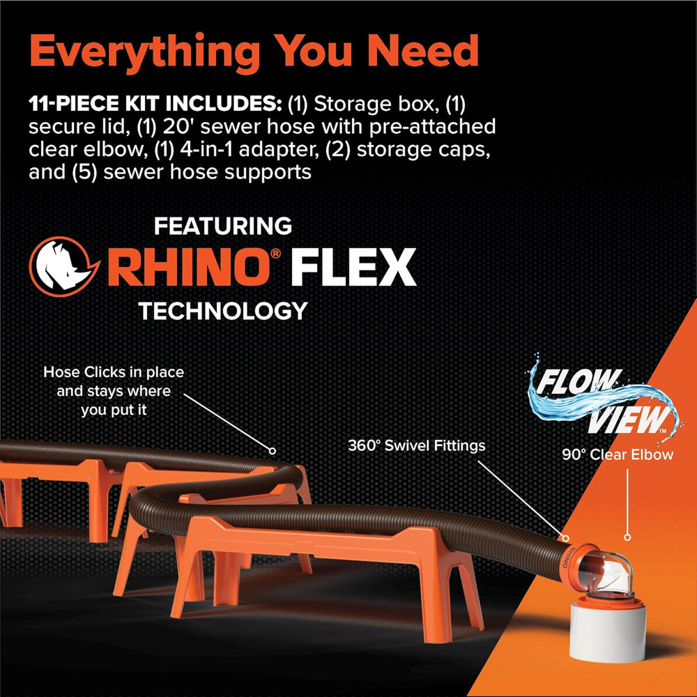 Camco Rhino Ultimate 20' RV Sewer Hose Combo Kit - Made in the USA