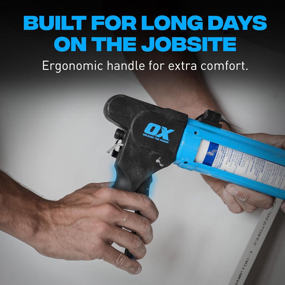 OX Rodless Compact Caulk Gun 10 oz Manual Caulking Gun for Tight Spaces