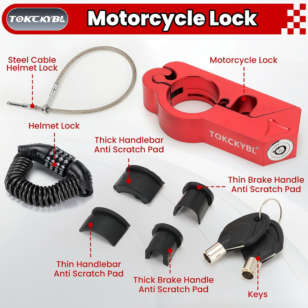 Upgrade Motorcycle Lock with 2 Heavy Duty Anti Theft Helmet