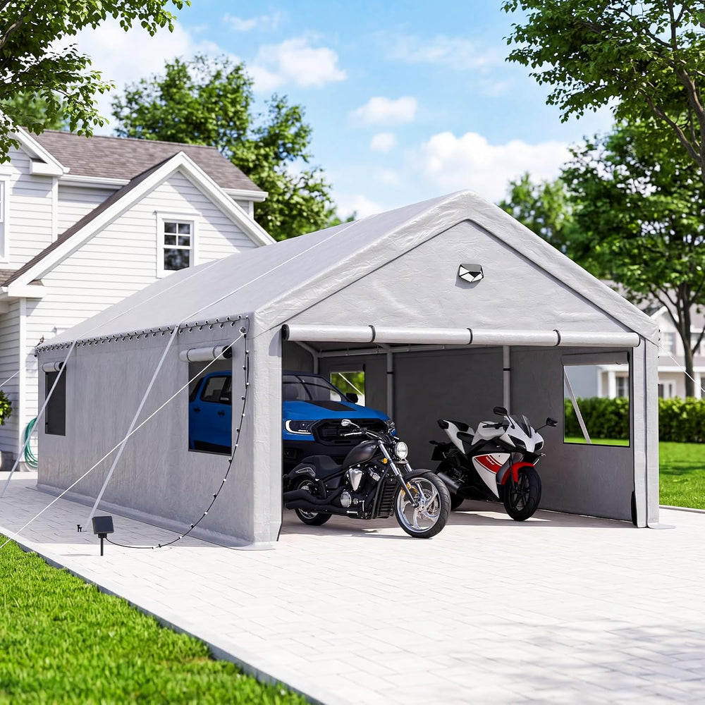 13X25 FT Carport Heavy Duty,Portable Car Ports Garage
