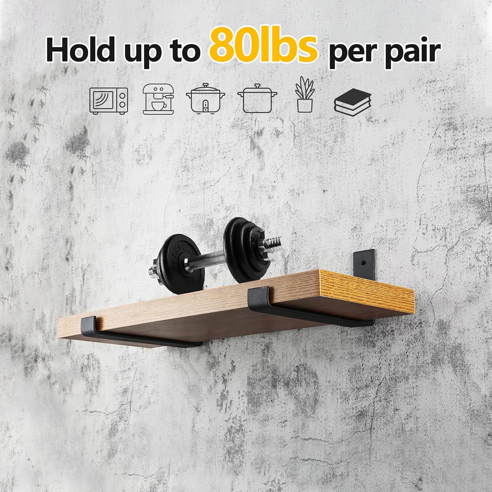 10 Pack Heavy Duty J Shelf Brackets with Lip, 9-Inch Industrial Wall-Mounted ...