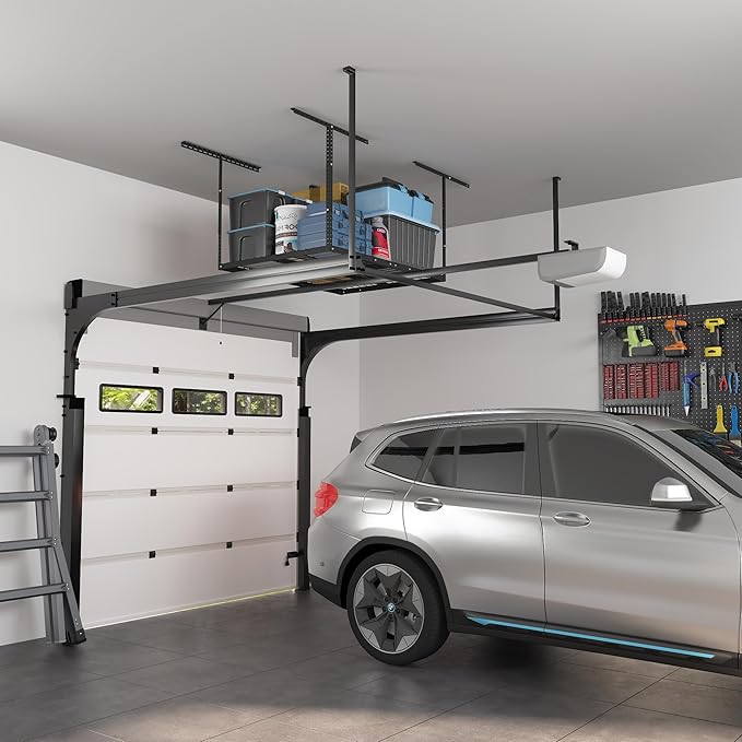 FLEXIMOUNTS 3x4 Overhead Garage Storage Rack, Adjustable Organization System