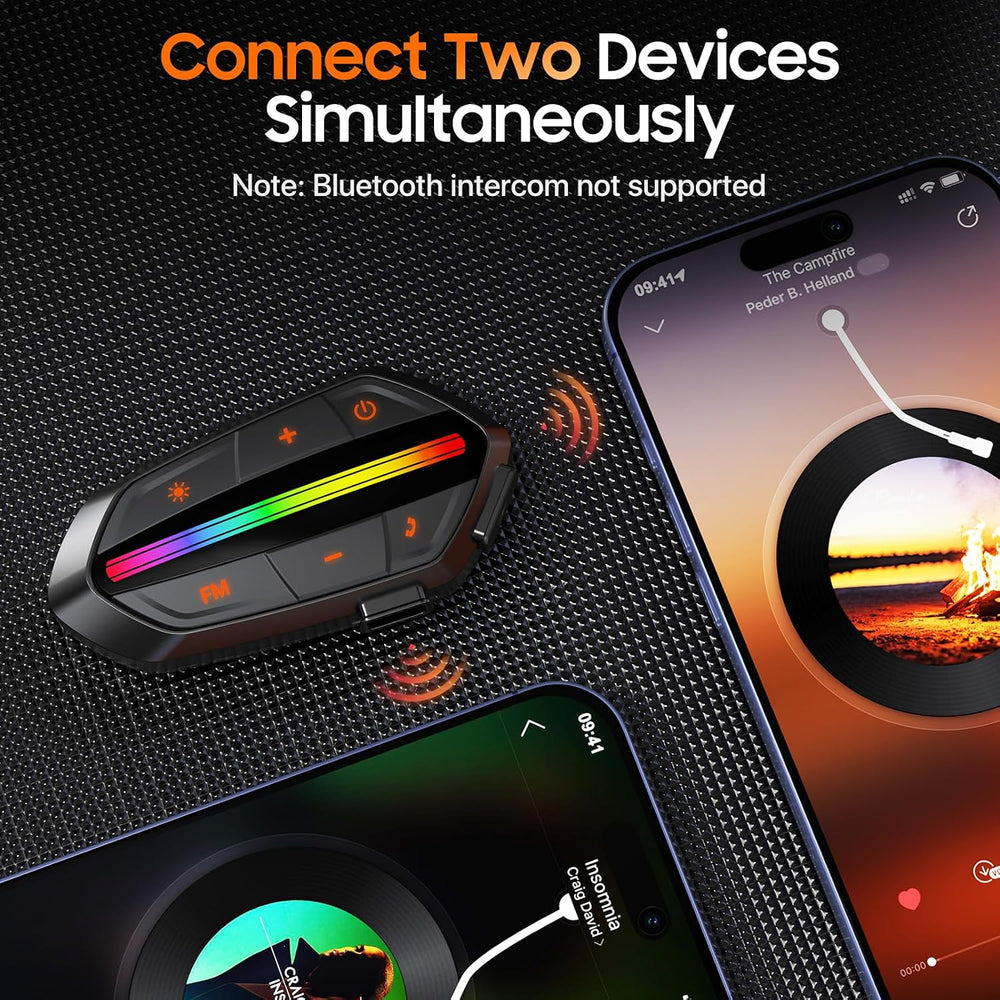 Motorcycle Bluetooth Headset V5.3, Noise Cancelling Helmet Speakers with High...