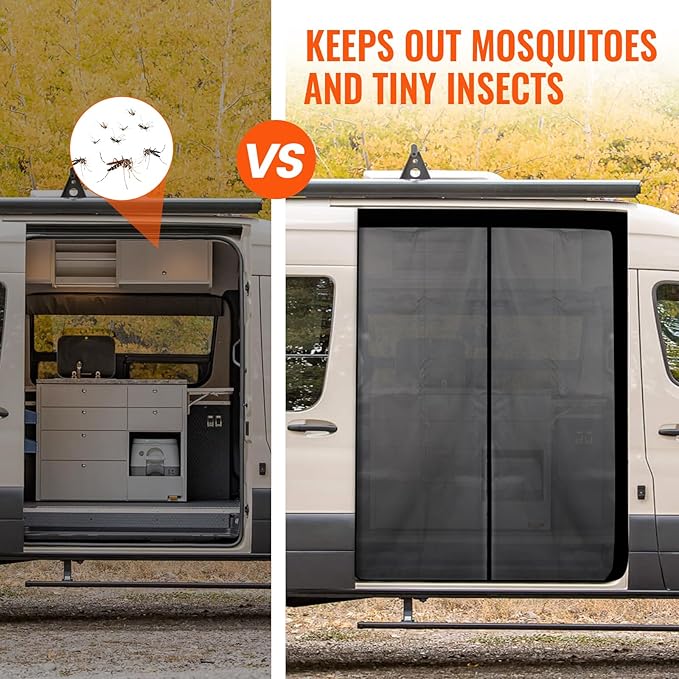 83''H x 59''W Van Bug Screen Side Door Sliding Door Window Co...