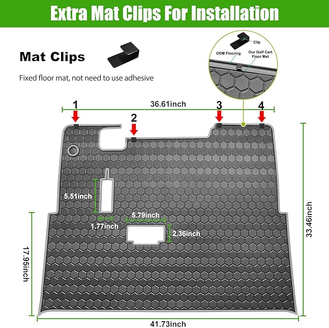 EZGO TXT Golf Cart Full Coverage Floor Liner Mat, fits EZGO TXT, Express S4