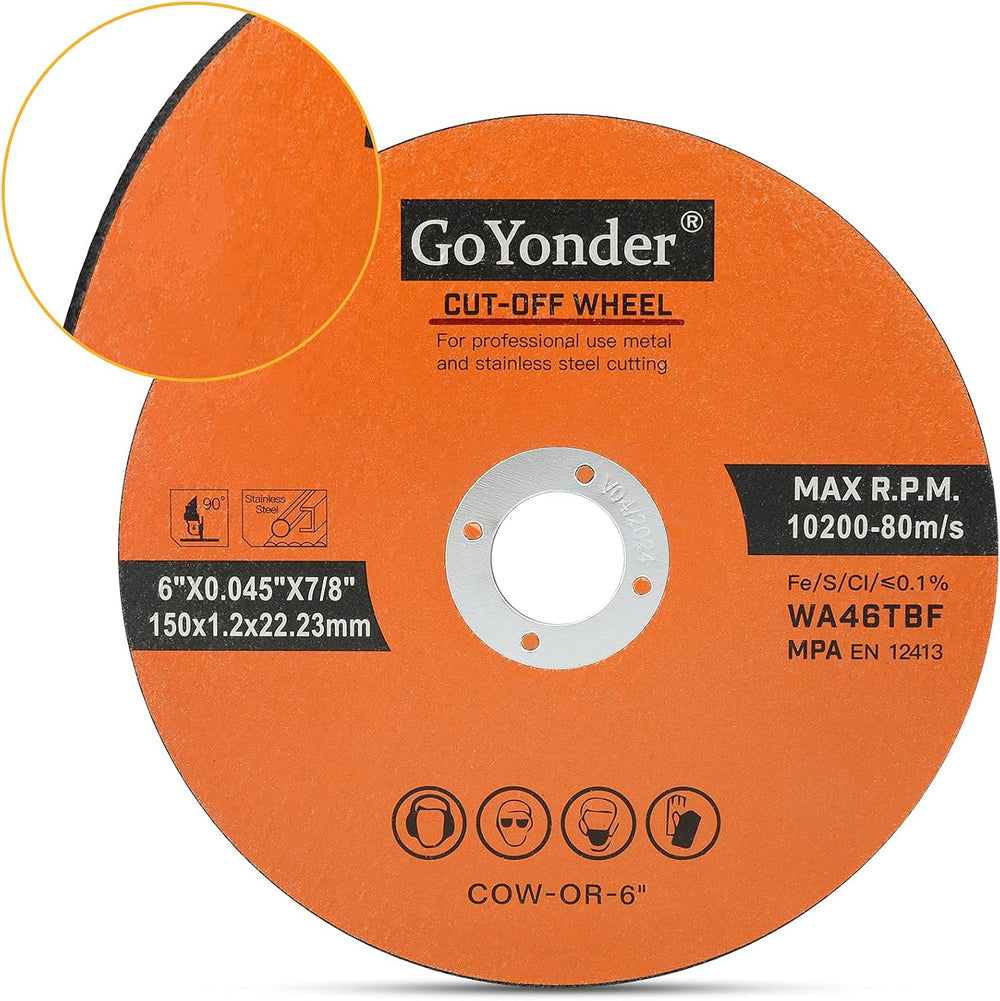 GoYonder 6 Inch Cut Off Wheels 6" x 0.045" x 7/8" Cutting Whee...