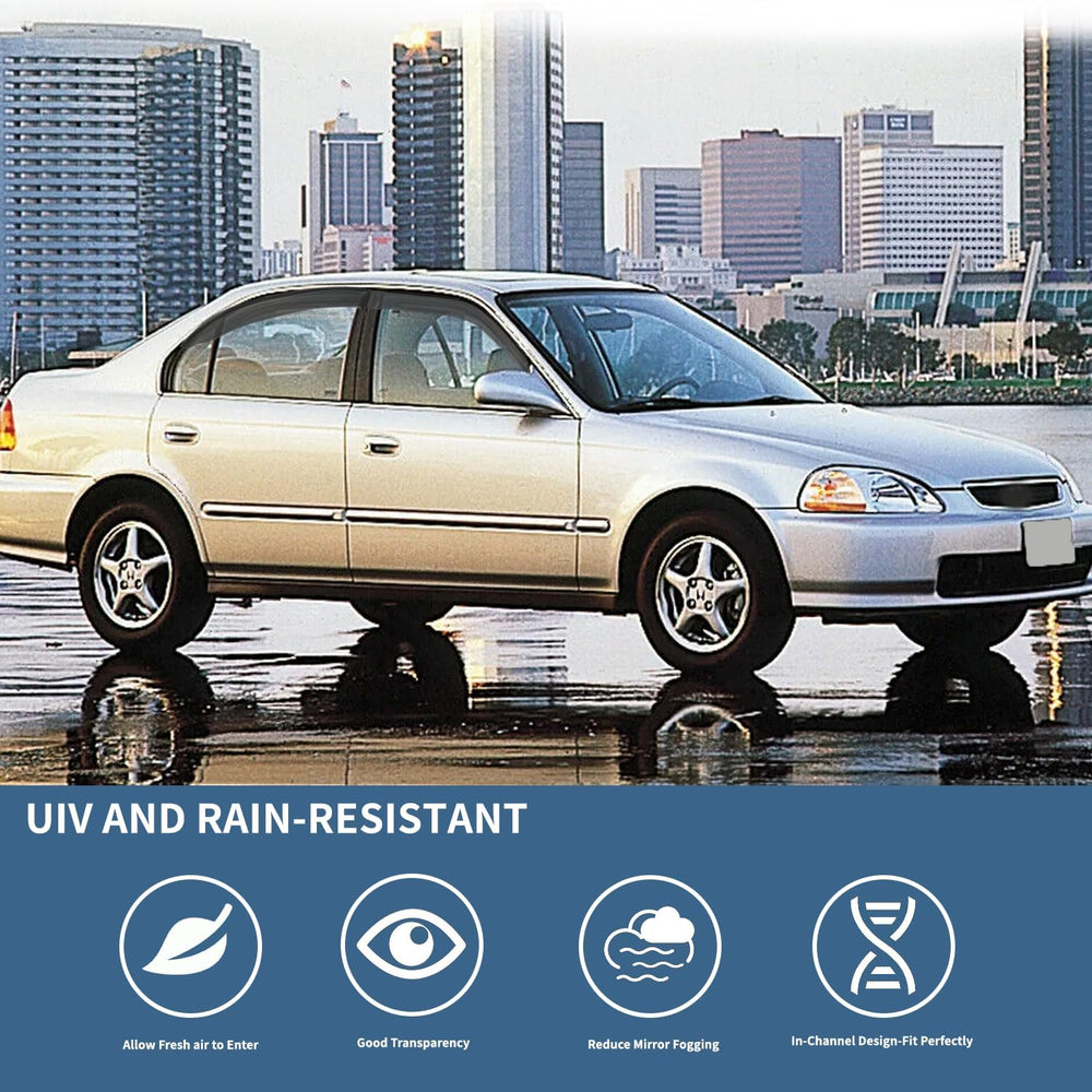 4PCS Rain Guards Window Visors Wind Deflector Fits for 1996-2000 Honda Civic ...