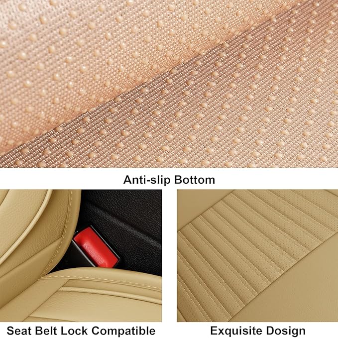 LINGVIDO Car Seat Covers, Breathable and Waterproof Faux Leather Automotive