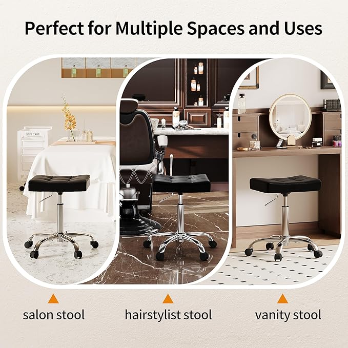 Ergonomic Rolling Shop Stool Salon Stool
