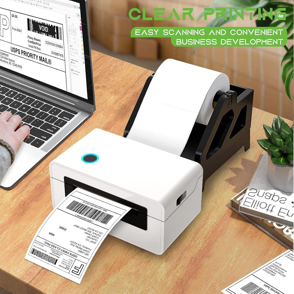 MFLABEL 4x6 Direct Thermal Shipping Labels - 10 Rolls of 450 Labels/Roll, Com...