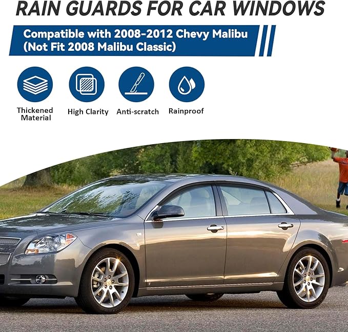 Window Visors Sun/Rain Guard Compatible (4pcs)