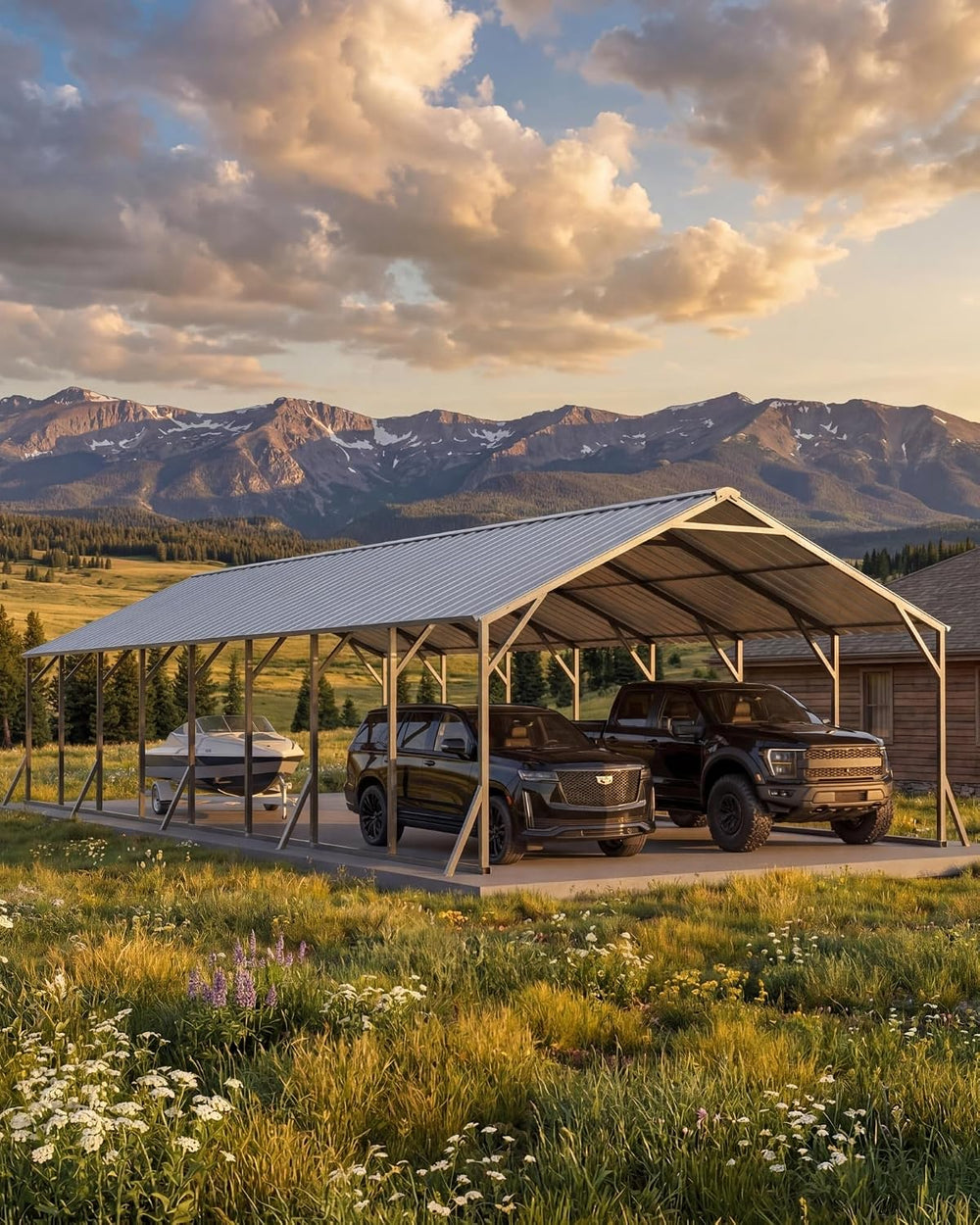 GarveeLife 20'x40'x12' Metal Carport Car Ports for Multiple Vehicles