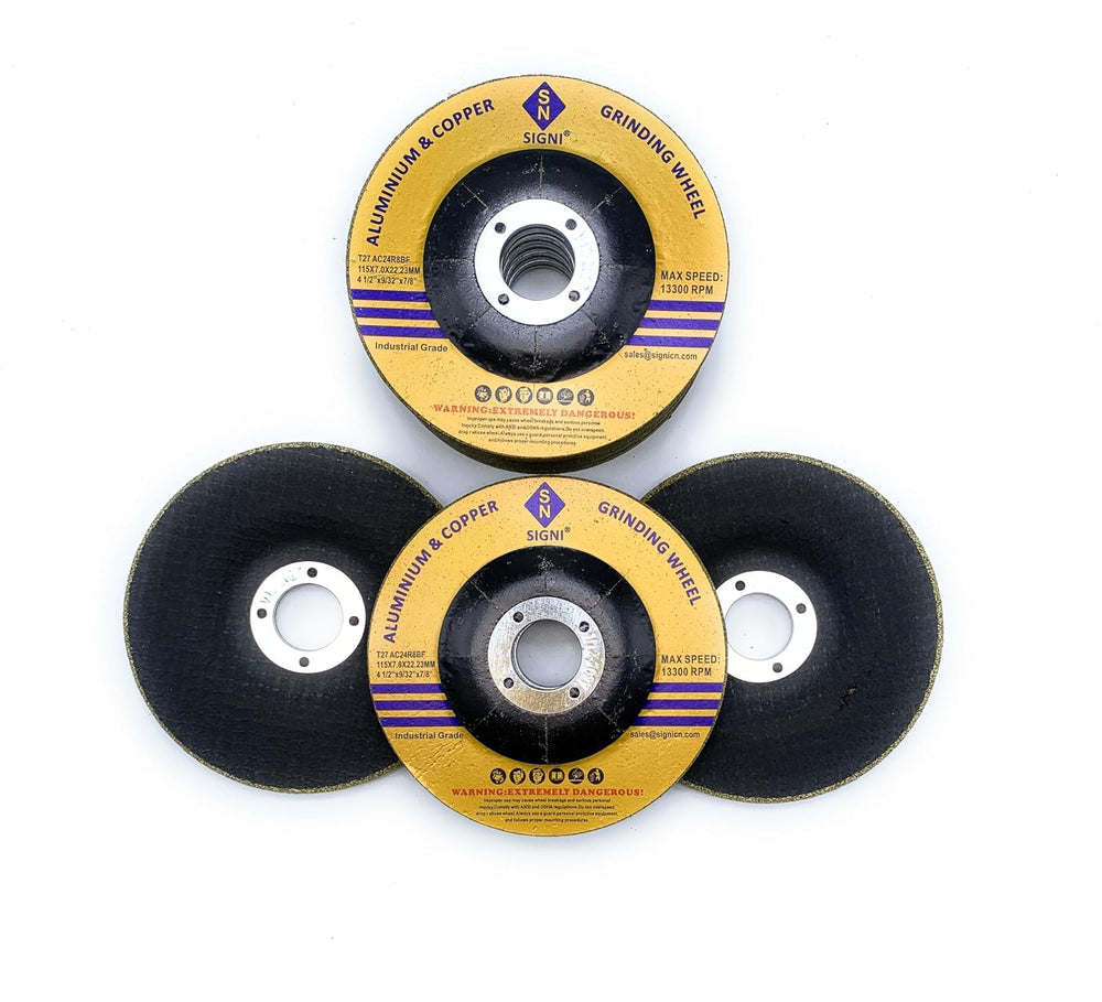 Signi Aluminum Grinding Wheel 4 1/2 for Aluminum Copper Non-Ferrous 10 Pack (...