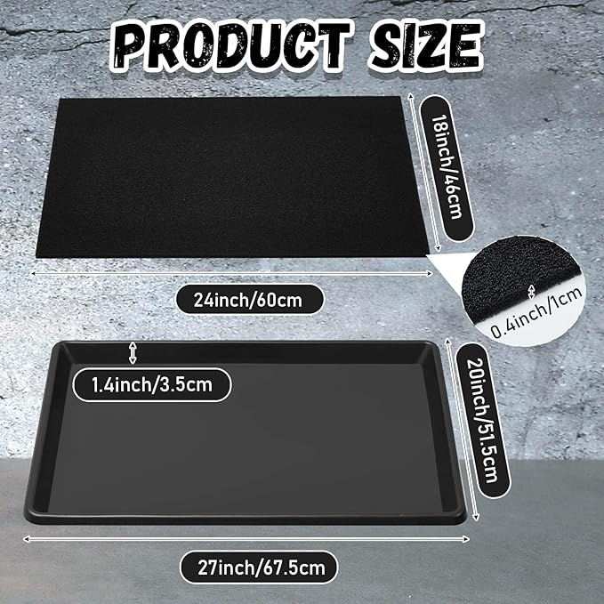 Uiifan 2 Sets 27'' x 20''x 1.4'' Oil Drain Drip Pan