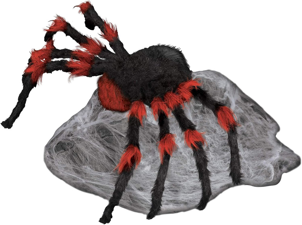 Spirit Halloween 21 Inch LED Red and Black Jumping Spider Animatronic, Multic...