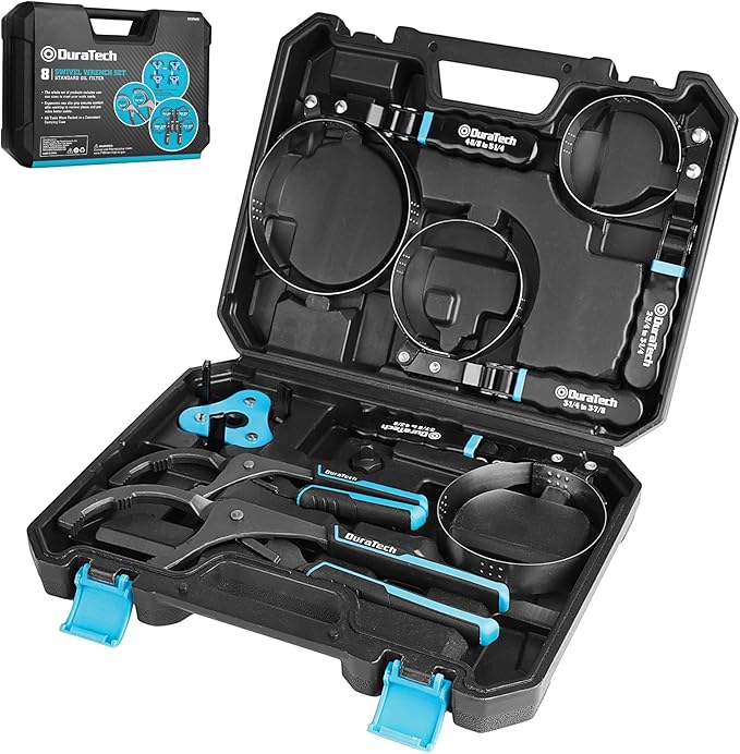 DURATECH 8-Piece Oil Filter Swivel Wrench Set, Wrenches Cover 2-3/4" to ...