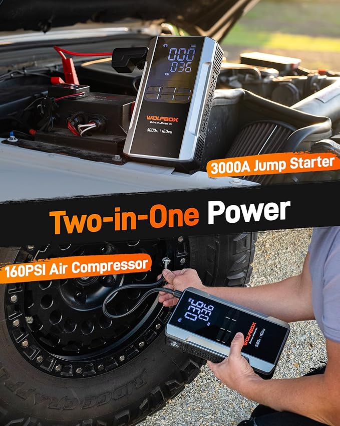 WOLFBOX 3000A Jump Starter