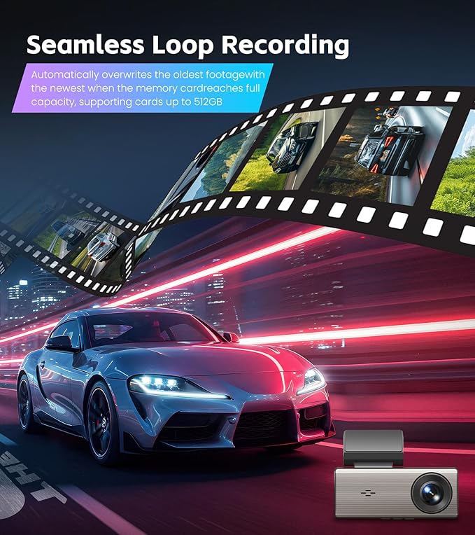 4K+2K Dash Cam Front and Rear, Dash Camera