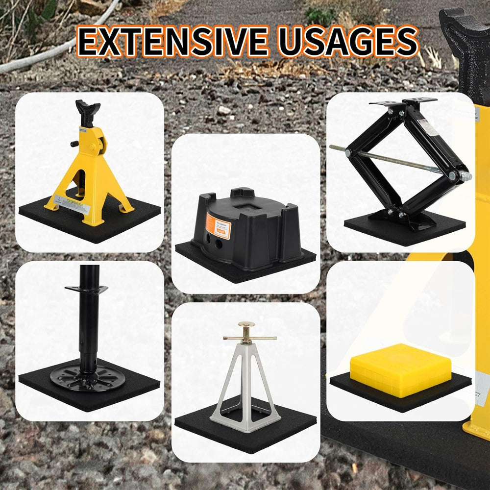 OULEME RV Leveling Block Flex Pads, 12” Rubber Jack Pads, Anti-Vibration &...