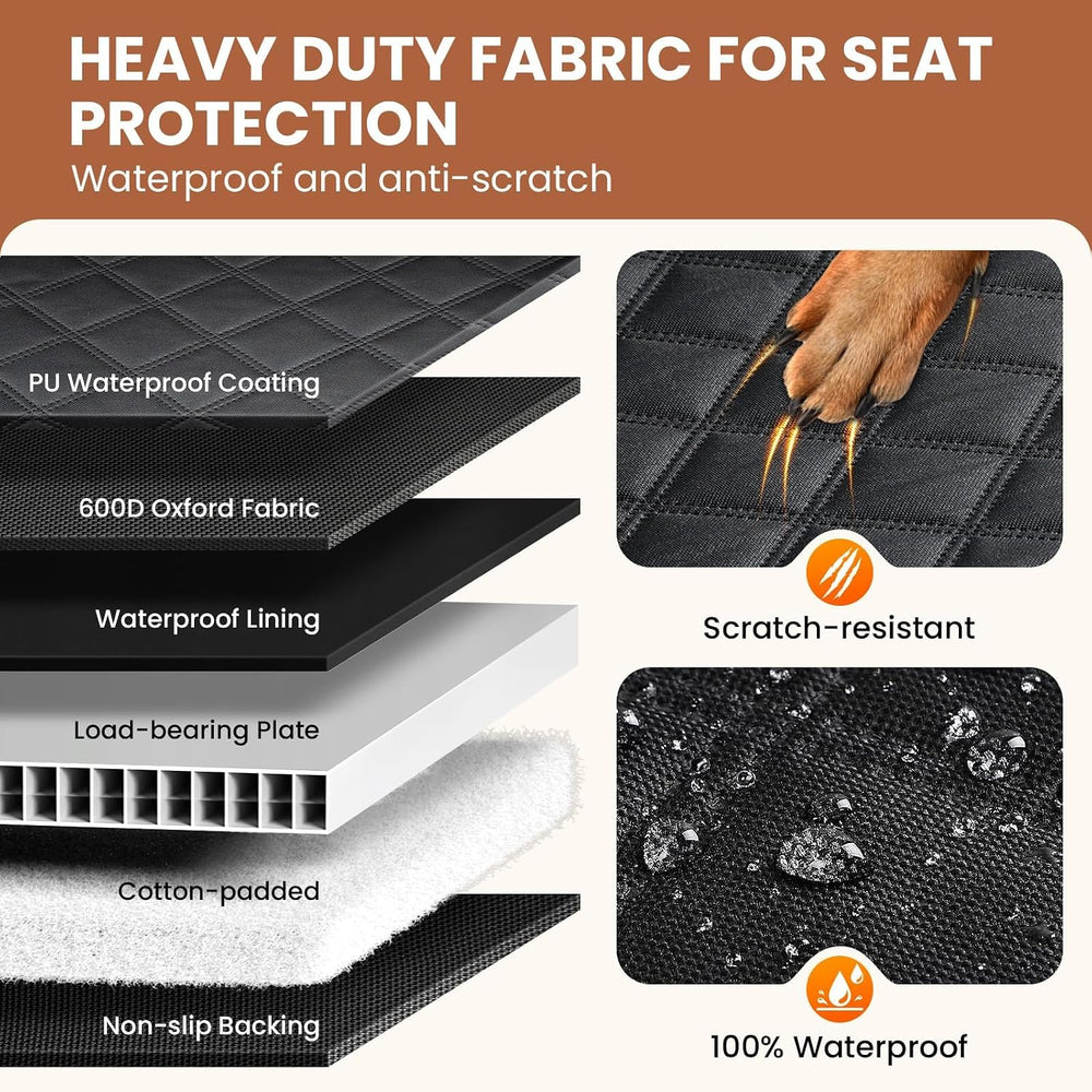 A-Pce 600D Heavy Duty Dog Car Seat Cover for Back Seat, 2026 Upgraded