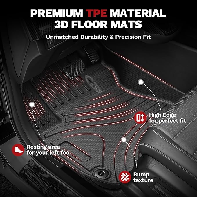 Powerty Floor Mats for Honda CR-V 2023 2024 2025 Accessories All Weather Car