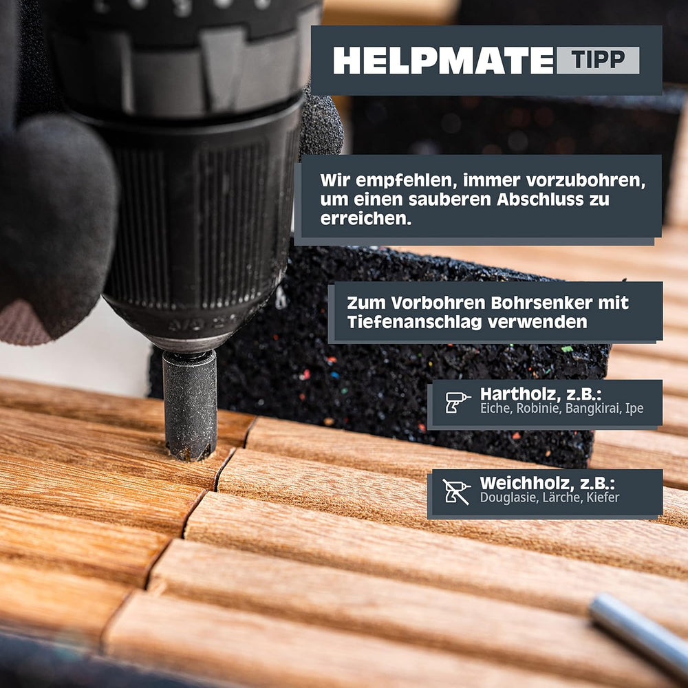 HELPMATE Decking Screws 5 x 60 Stainless Steel A2 Rustproof - Pack of 50 Plan...