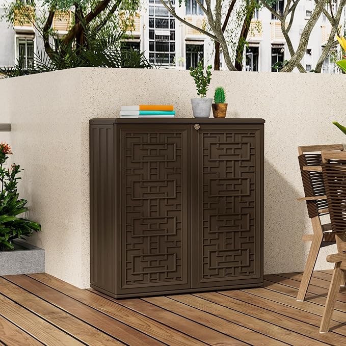 Storage Box Outdoor Caninet, Resin Indoor Storage Box Waterproof Outdoor