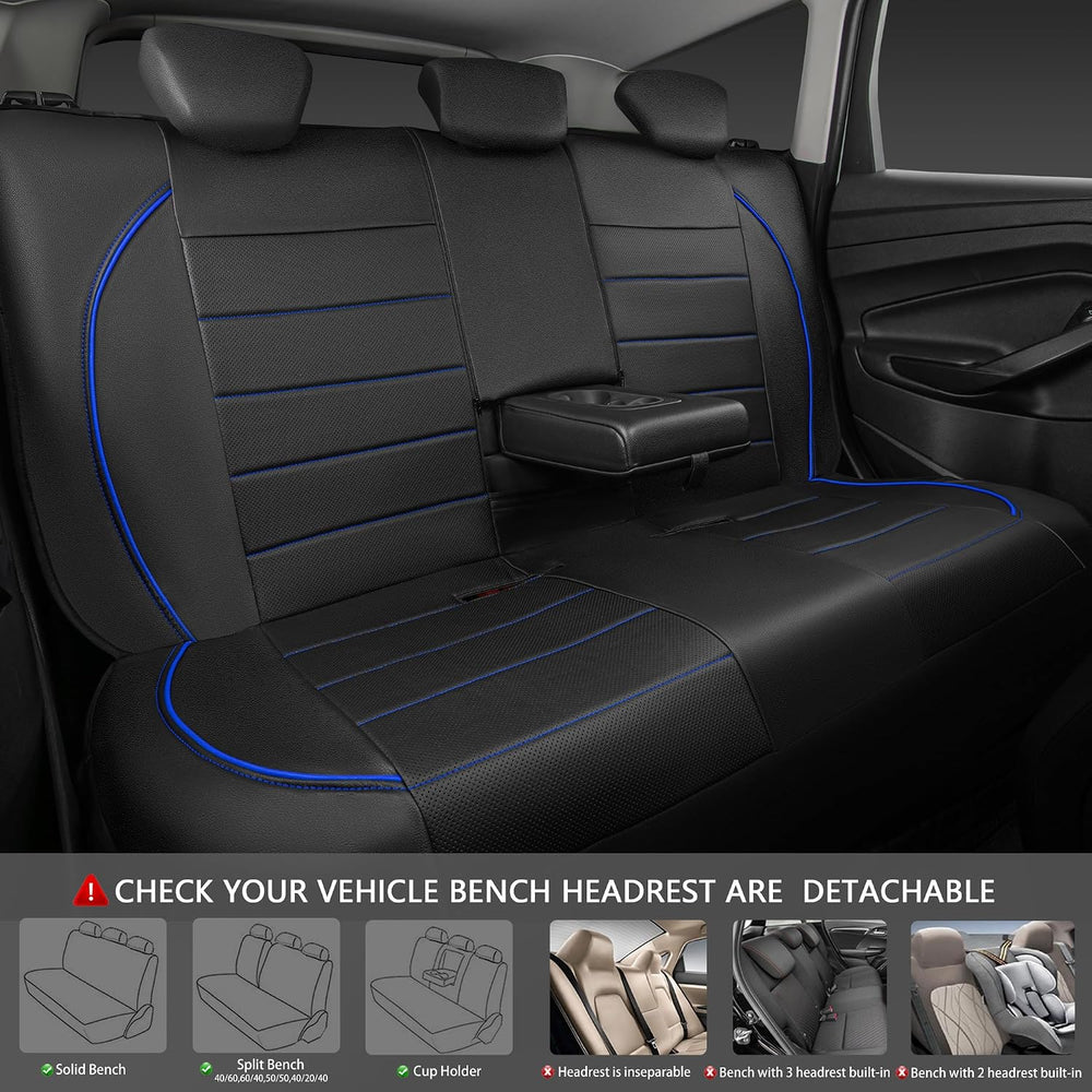 CAR PASS Universal FIT Piping Leather Car Seat Cover, for suvs,Van,Trucks,Air...