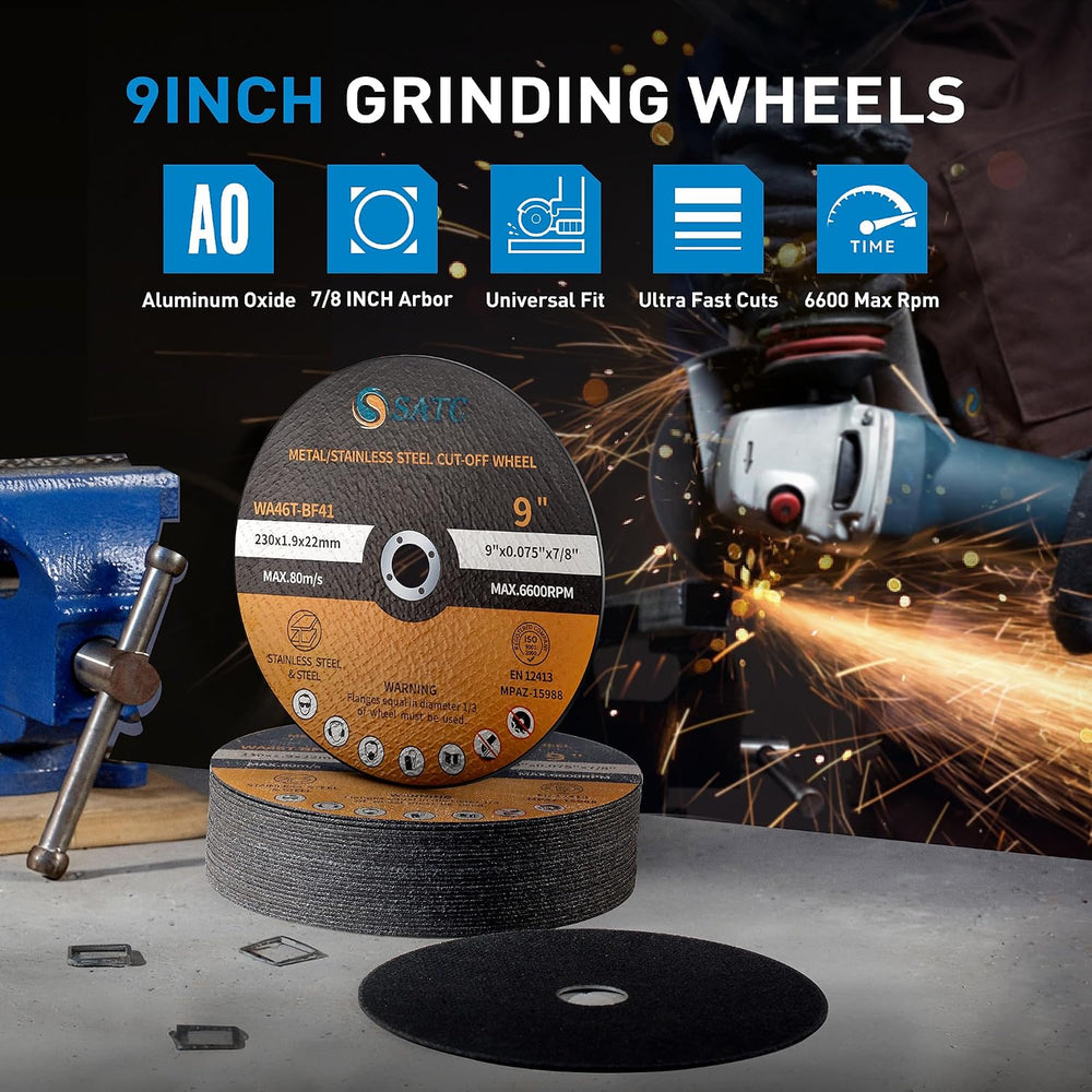 S SATC Die Grinder Cut Off Wheel 9 Inch 25PCS Cut Off Wheels Fit Angle Grinde...
