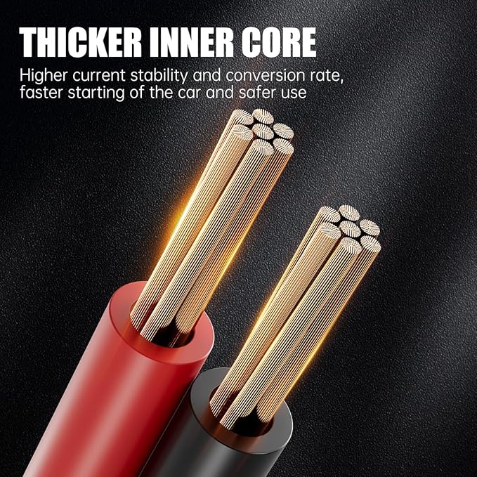 0 Gauge 25 Feet Jumper Cables for Car Battery, Heavy Duty Automotive Booster