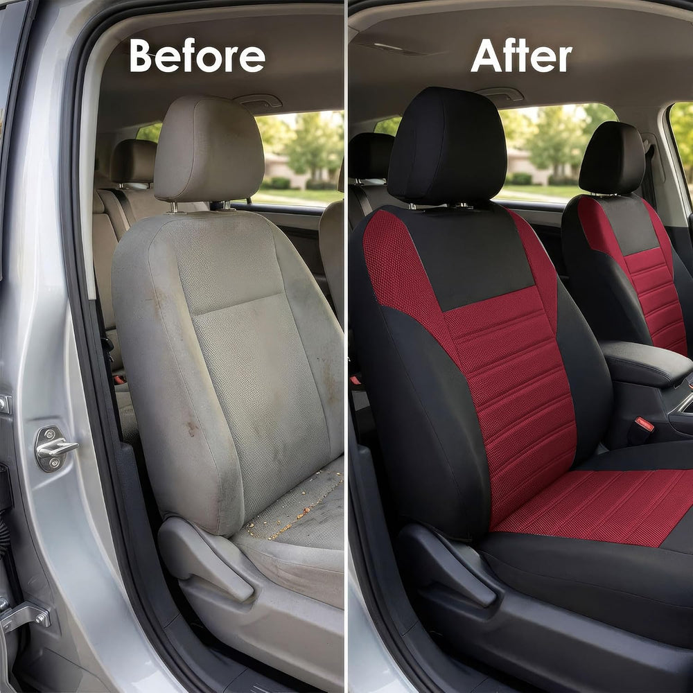 FH Group Automotive Car Seat Covers Full Set Premium 3D Air Mesh Front Seat C...