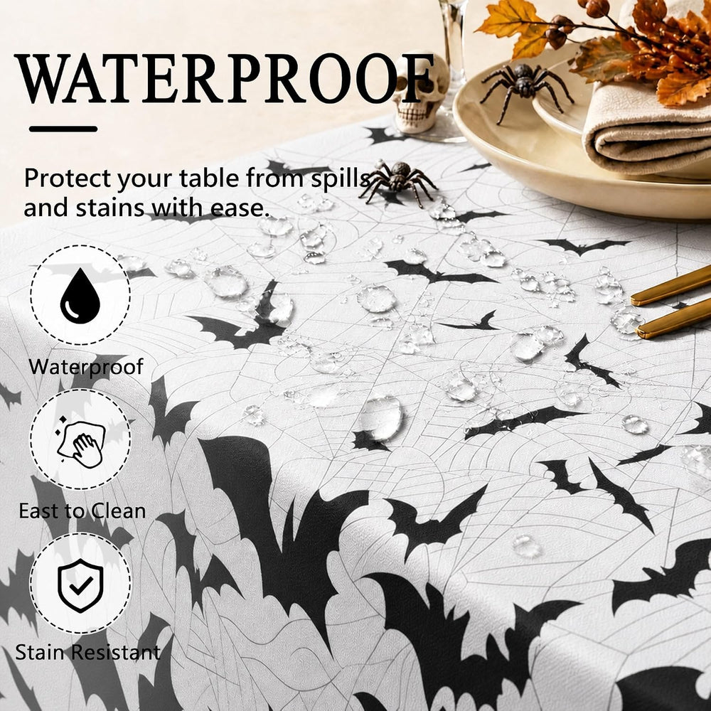 Halloween Bats Oval Tablecloth for Dining Table Decor 60" x 120"