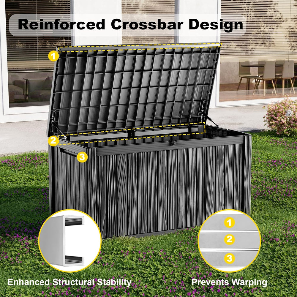 DRATO 200 Gallon Deck Boxes Outdoor Waterproof, Resin Large Lockable Storage ...