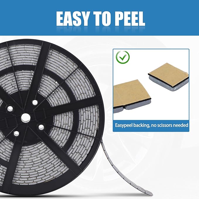 0.25 Oz Gray Adhesive Wheel Weights(715pcs, 11lbs/5kg), 1/4 Oz Stick on Wheel
