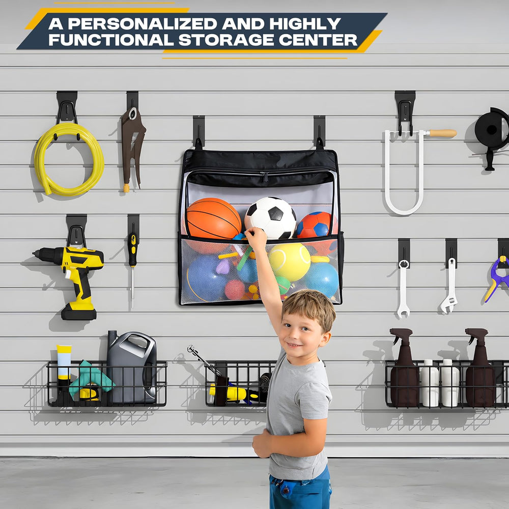 35Pcs Slatwall Accessories Kit, with Slatwall Hooks, Baskets, Shelves, Bins