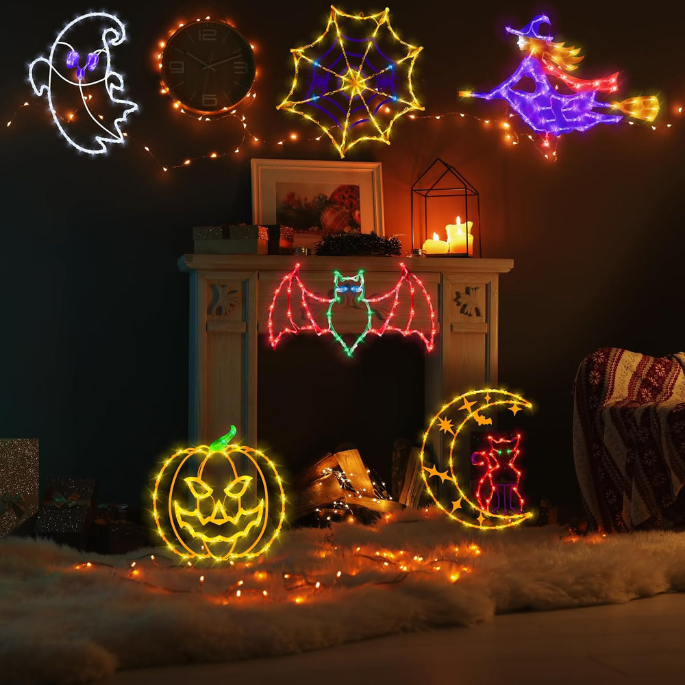 TRWYMZ Halloween Decorations - 16" Halloween Window Silhouette Lights