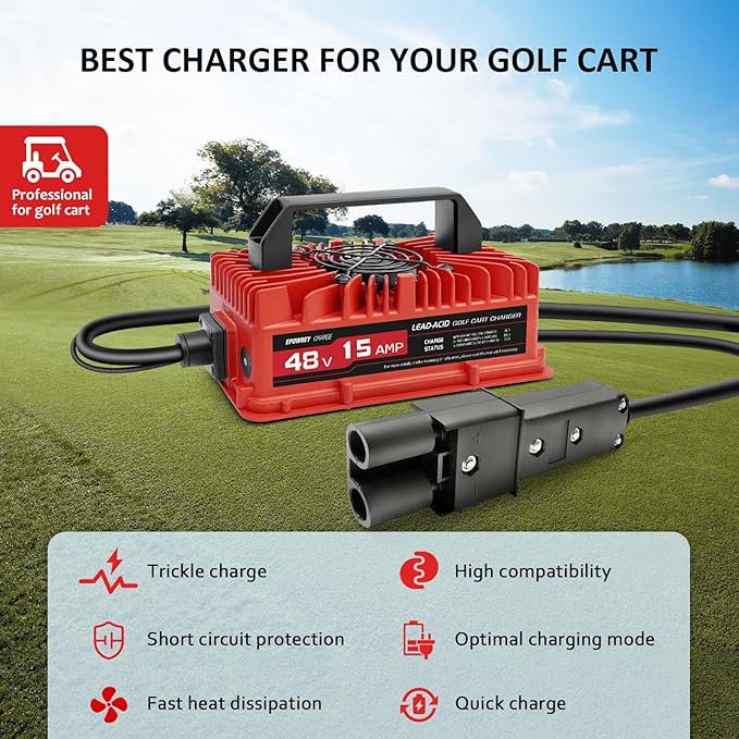 15 Amp 48 Volt Golf Cart Battery Charger