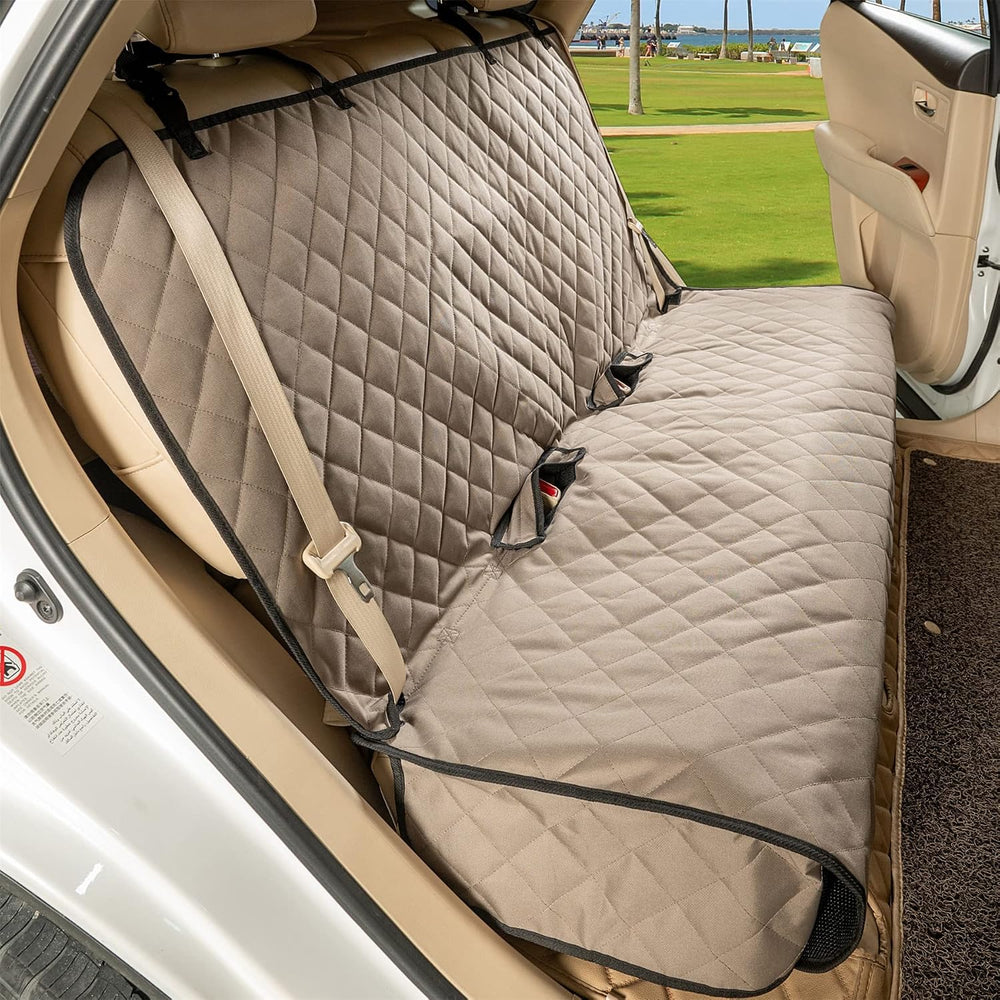 VIEWPETS Bench Car Seat Cover Protector, Waterproof Heavy-Duty, Khaki
