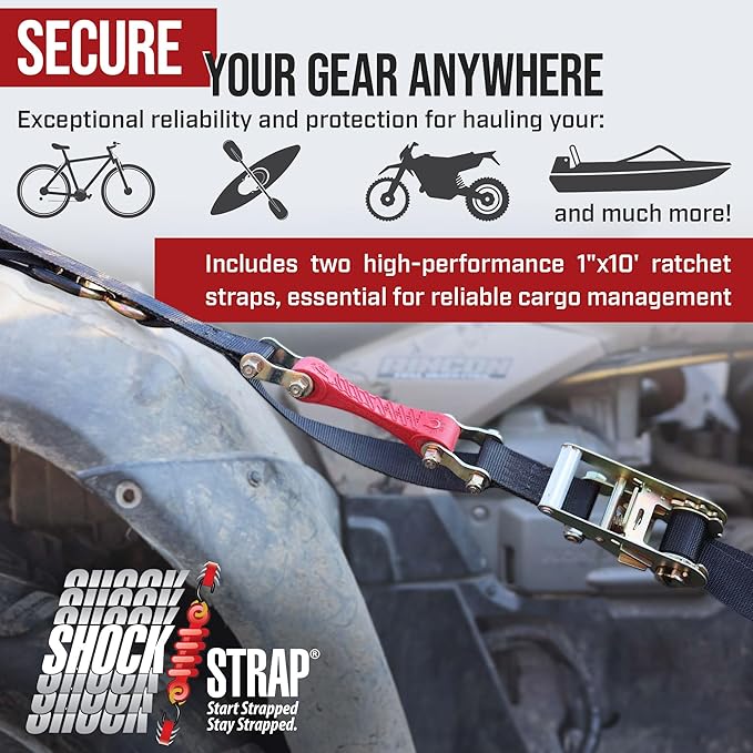 Ratchet Strap, 500 LB WLL / 1, 500 LB Break Strength (2-Pack)