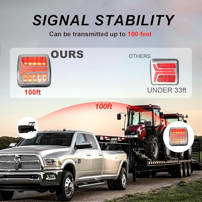 Agrieyes Wireless Trailer Lights, Magnetic LED Trailer Light Rechargeable