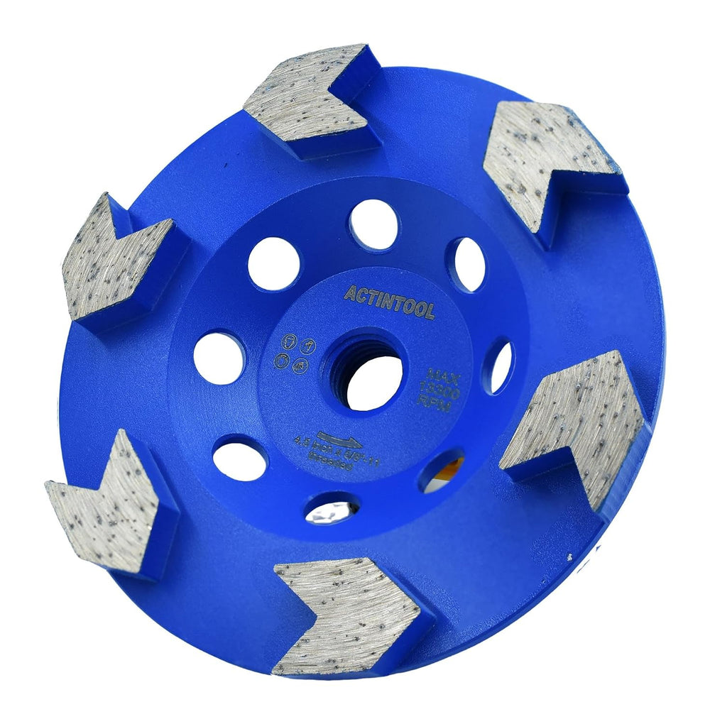 4.5" Plate 6 Arrow Segments Grinding Cup Wheel for Concrete Floor Grindi...
