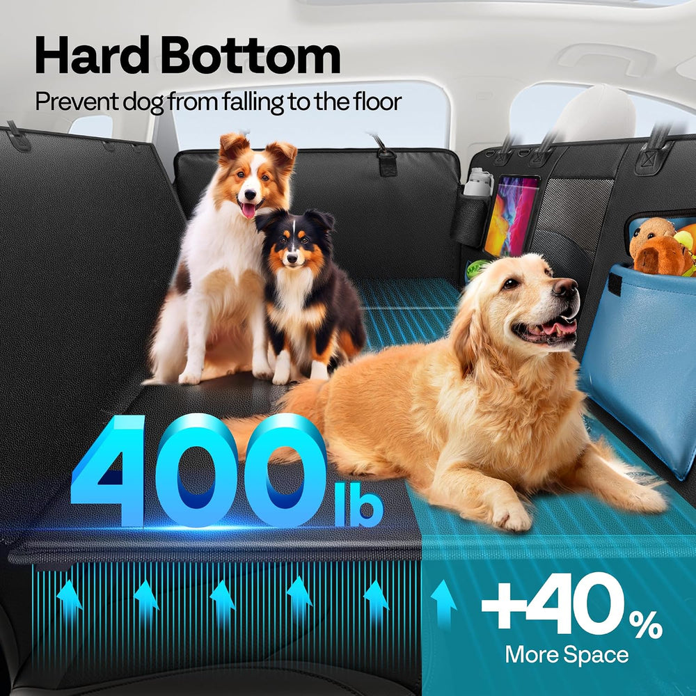Dog Car Seat Cover for Back Seat 53" with Hard Bottom