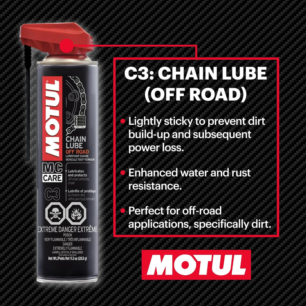 Motul Chain Care Kit Off Road - Complete Motorcycle Chain Maintenance System ...