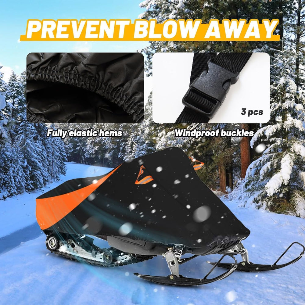 Trailerable Waterproof Snowmobile Cover, Compatible with Polaris Ski Doo Arct...
