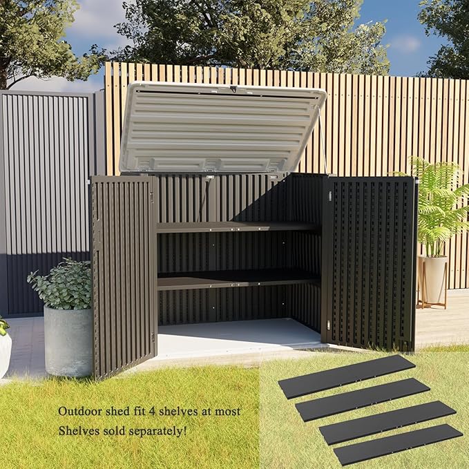 KINYING Larger Outdoor Storage Shed Weather Resistance, Resin Sheds & Out...