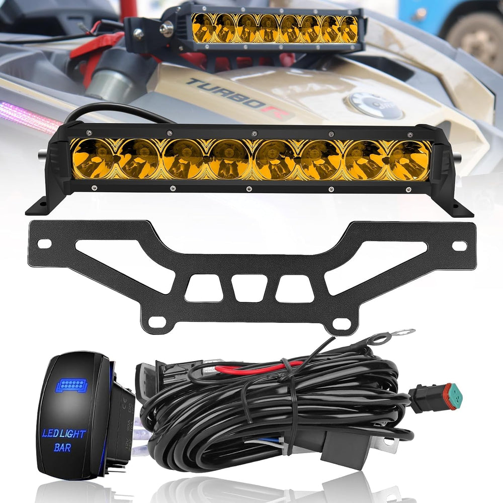 Chelhead 40W Yellow LED Light Bar for Can-Am Maverick X3, Shock Tower Mount