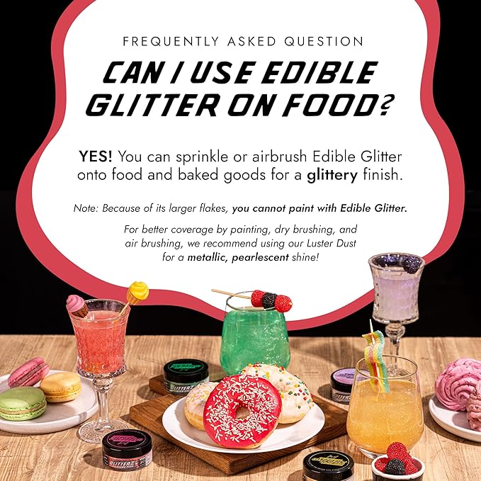 MONÉGASQUE Cherry Red Edible Glitter for Drinks 10g – Red Edible Glitter for ...