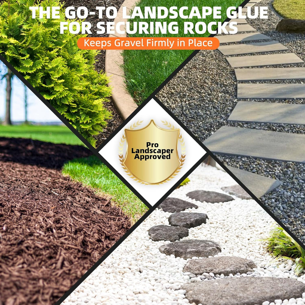 Rock Glue for Landscaping 2 Gallon, Ultra-Stick Mulch Bond Gravel Binder &...