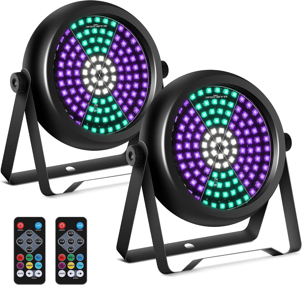 Strobe Lights for Halloween,2Pack 30W 126LEDs RGB+W+UV DJ Strobe Lights with ...